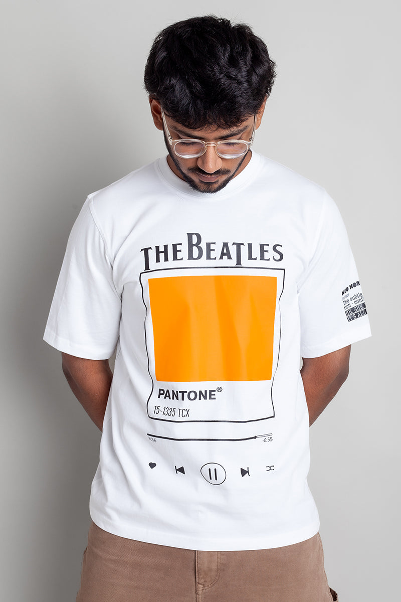OdD1 The Beatles White Oversized T-shirt