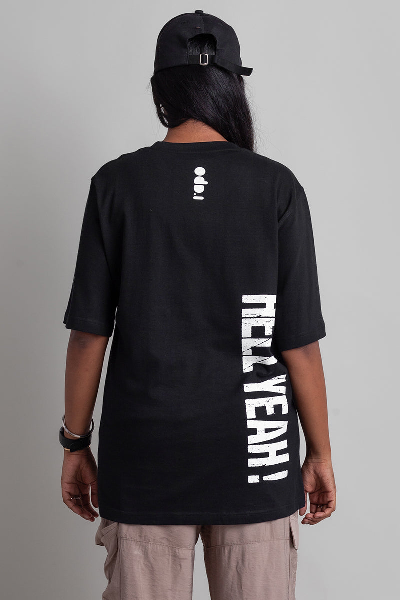 OdD1 women Exclamation Mark Black T- shirt